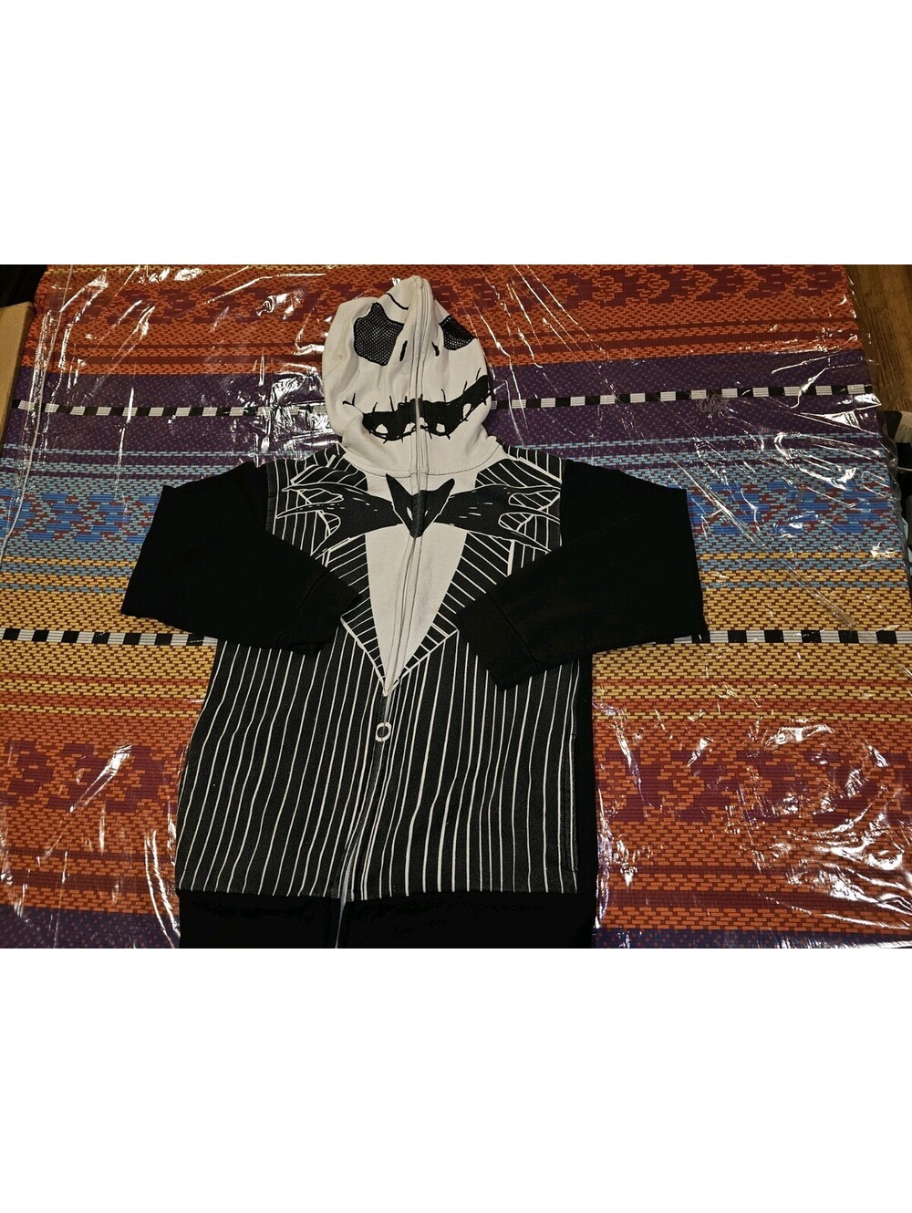 Jack Skellington Boys Medium Zip Up Hoodie With Face Mask